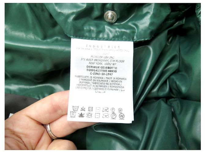 MONCLER DERVAUX PUFFER JACKET BLACK GREEN COAT 38 M PUFFY JACKET COAT - view 11