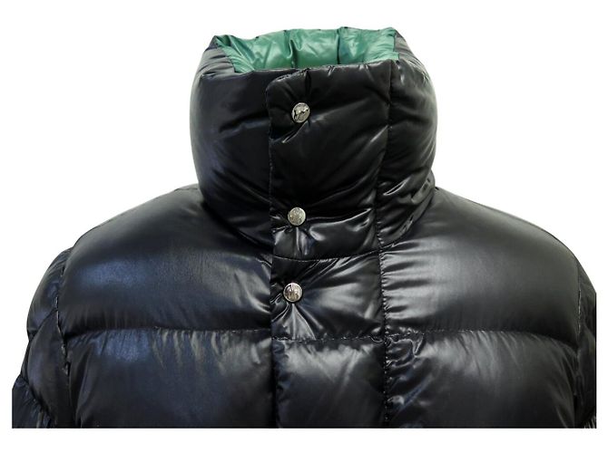 MONCLER DERVAUX PUFFER JACKET BLACK GREEN COAT 38 M PUFFY JACKET COAT - view 2