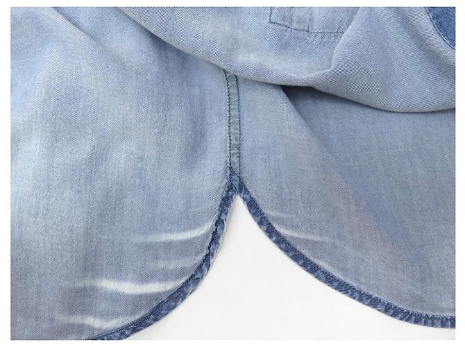 CAMISA PIERRE BALMAIN DE DENIM DEGRADADO CON BOLSILLOS 38 M BOTONES DENIM SHIRT Azul - vista 10