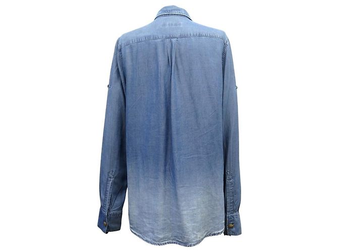 CAMISA PIERRE BALMAIN DE DENIM DEGRADADO CON BOLSILLOS 38 M BOTONES DENIM SHIRT Azul - vista 3