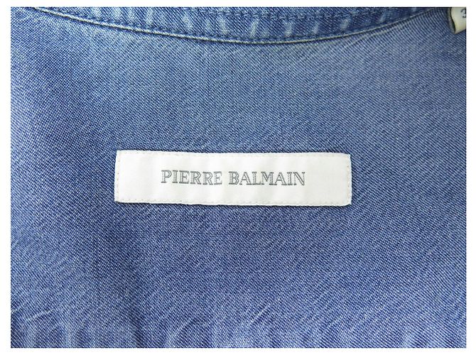 CAMISA PIERRE BALMAIN DE DENIM DEGRADADO CON BOLSILLOS 38 M BOTONES DENIM SHIRT Azul - vista 5