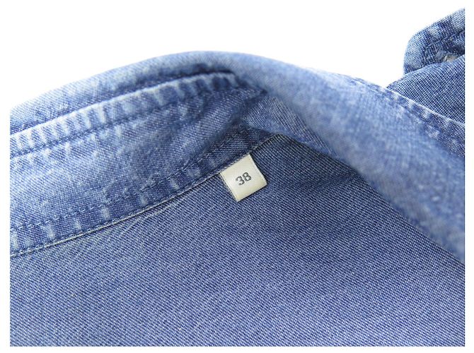 CAMISA PIERRE BALMAIN DE DENIM DEGRADADO CON BOLSILLOS 38 M BOTONES DENIM SHIRT Azul - vista 6