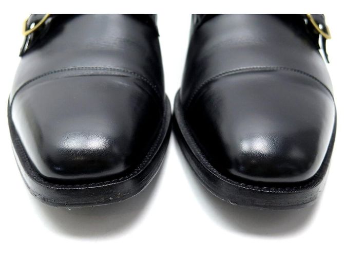 SCARPE TOM FORD ELKAN DOUBLE MONK STRAP NUOVE PELLE NERA 11 45 Nero - vista 4