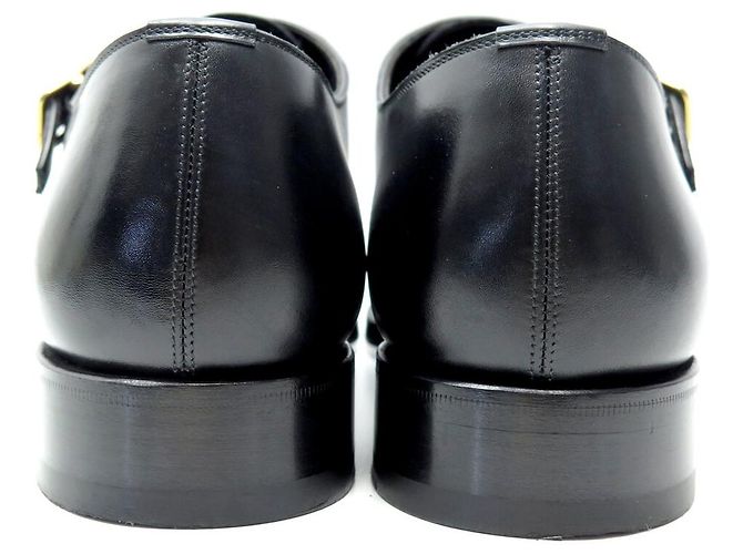 SCARPE TOM FORD ELKAN DOUBLE MONK STRAP NUOVE PELLE NERA 11 45 Nero - vista 5