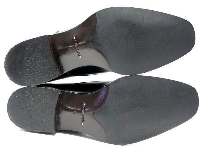 SCARPE TOM FORD ELKAN DOUBLE MONK STRAP NUOVE PELLE NERA 11 45 Nero - vista 6