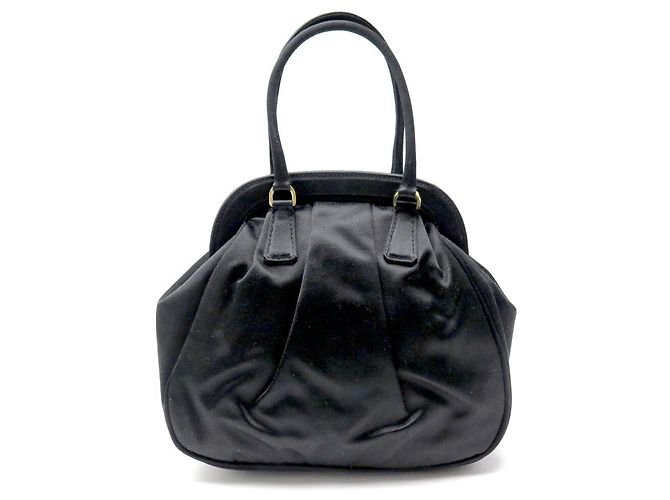 Tote BOLSA DE MÃO PRADA MINI DE SATIN PRETO PARA NOITE - vista 2