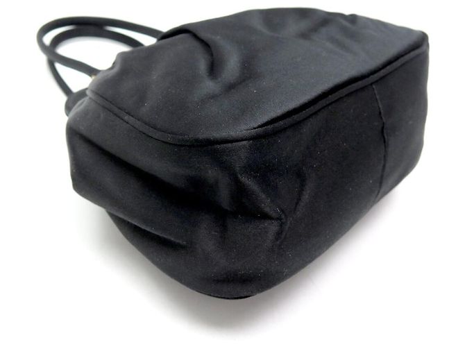 Tote BOLSA DE MÃO PRADA MINI DE SATIN PRETO PARA NOITE - vista 3