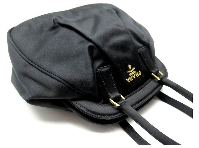 Tote BOLSA DE MÃO PRADA MINI DE SATIN PRETO PARA NOITE - vista 4