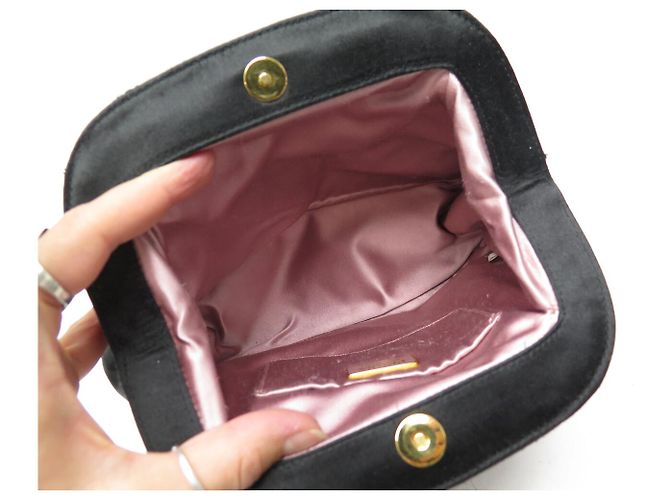 Tote BOLSA DE MÃO PRADA MINI DE SATIN PRETO PARA NOITE - vista 8