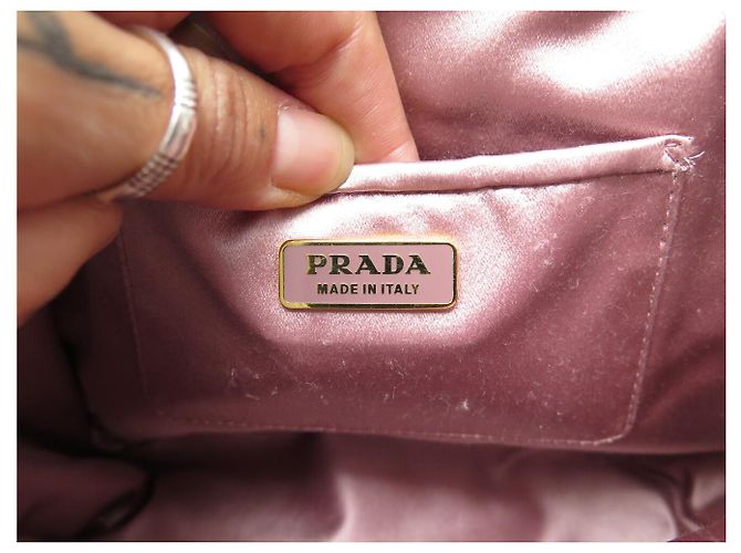 Tote BOLSA DE MÃO PRADA MINI DE SATIN PRETO PARA NOITE - vista 9