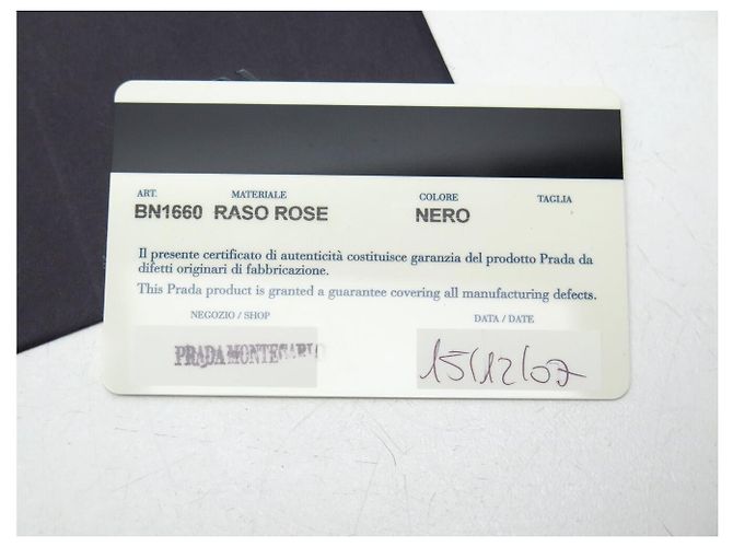 BORSA A MANO PRADA ROSA BN1660 MINI CABAS IN RASO NERO BLACK TOTE HAND BAG - vista 13