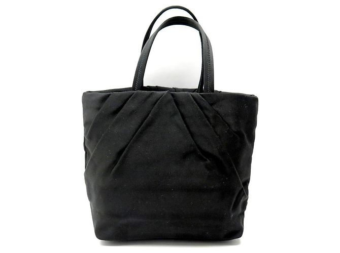 BORSA A MANO PRADA ROSA BN1660 MINI CABAS IN RASO NERO BLACK TOTE HAND BAG - vista 2