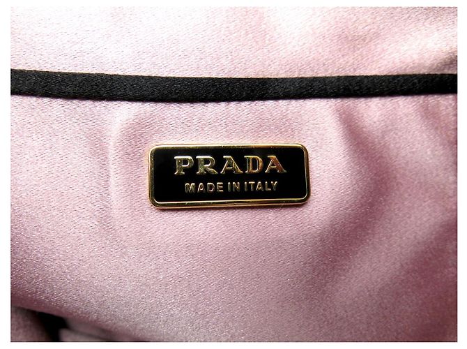 BORSA A MANO PRADA ROSA BN1660 MINI CABAS IN RASO NERO BLACK TOTE HAND BAG - vista 7