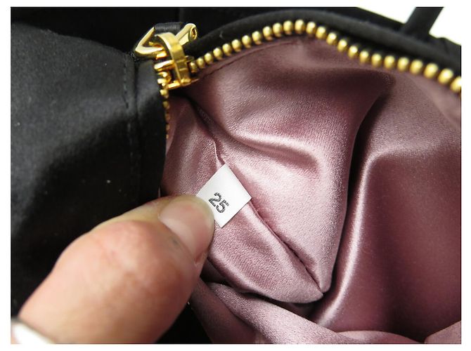 BORSA A MANO PRADA ROSA BN1660 MINI CABAS IN RASO NERO BLACK TOTE HAND BAG - vista 9