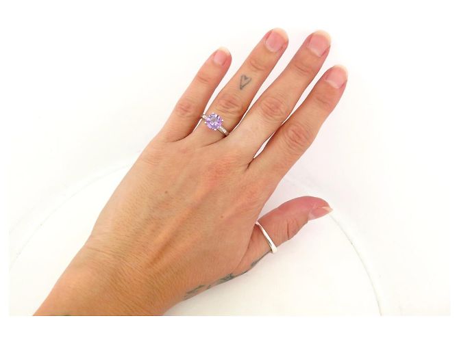 MAUBOUSSIN MON BEBE D'AMOUR RING 52 AMETHYST 18K WEISSGOLD 3.7GR DIAMANTEN Silber - Ansicht 16