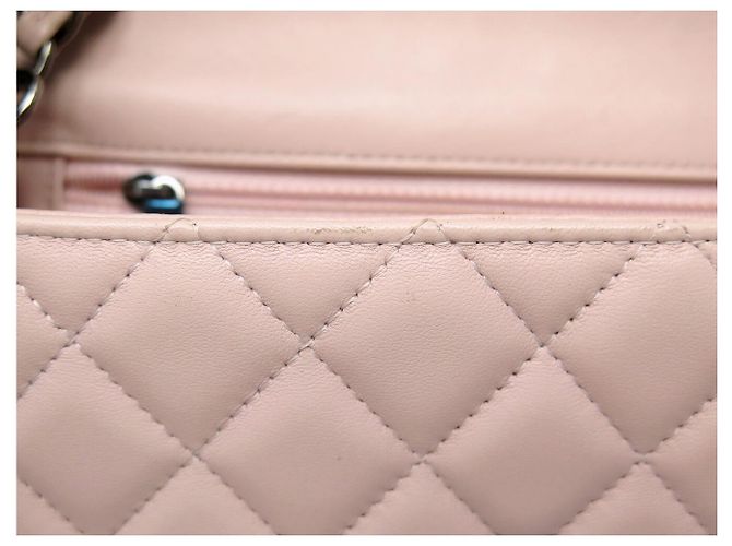 CHANEL MINI CLASSIQUE TIMELESS HANDTASCHE ROSA GRÜN LEDER EINFACH RABAT BAG - Ansicht 12