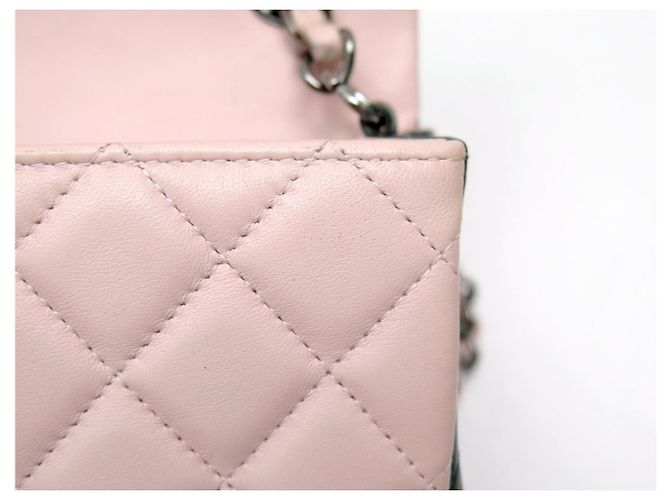 CHANEL MINI CLASSIQUE TIMELESS HANDTASCHE ROSA GRÜN LEDER EINFACH RABAT BAG - Ansicht 13