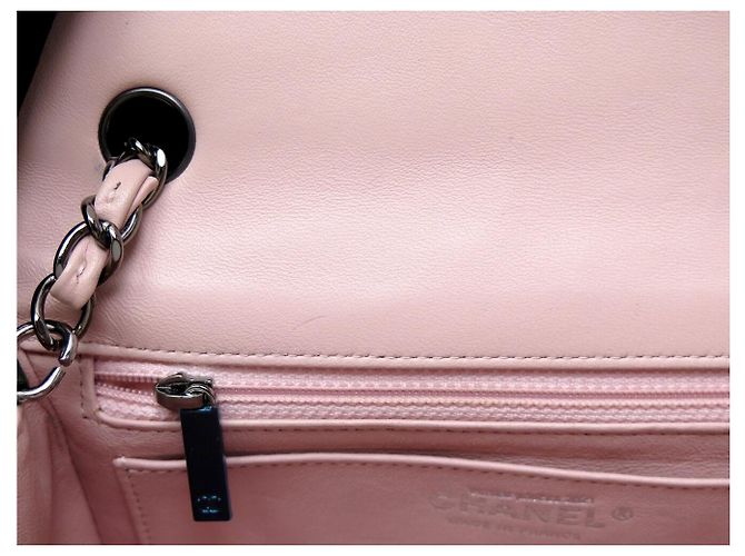CHANEL MINI CLASSIQUE TIMELESS HANDTASCHE ROSA GRÜN LEDER EINFACH RABAT BAG - Ansicht 14