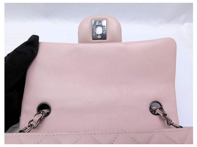 CHANEL MINI CLASSIQUE TIMELESS HANDTASCHE ROSA GRÜN LEDER EINFACH RABAT BAG - Ansicht 5