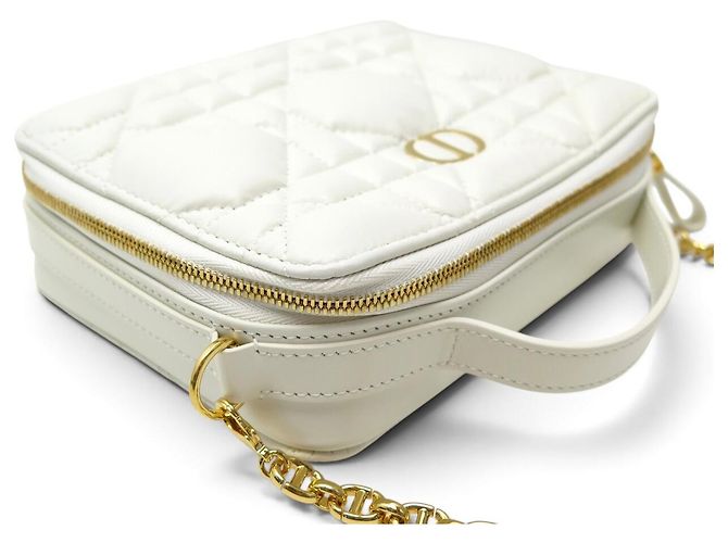 Christian Dior NUOVA BORSA DIOR CARO POUCH S5140UNGX PELLE CANNAGE CON TRACCOLLA Bianco - vista 4