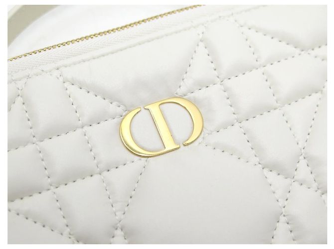 Christian Dior NUOVA BORSA DIOR CARO POUCH S5140UNGX PELLE CANNAGE CON TRACCOLLA Bianco - vista 5