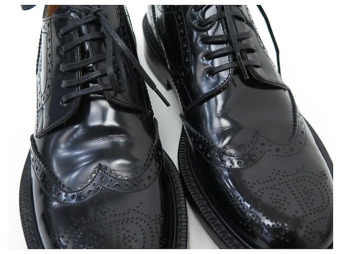 Christian Dior SCARPE DIOR EVIDENCE DERBY FLEURY CAP TOE 3DE298YQD 38.5 39 IN PELLE Nero - vista 12