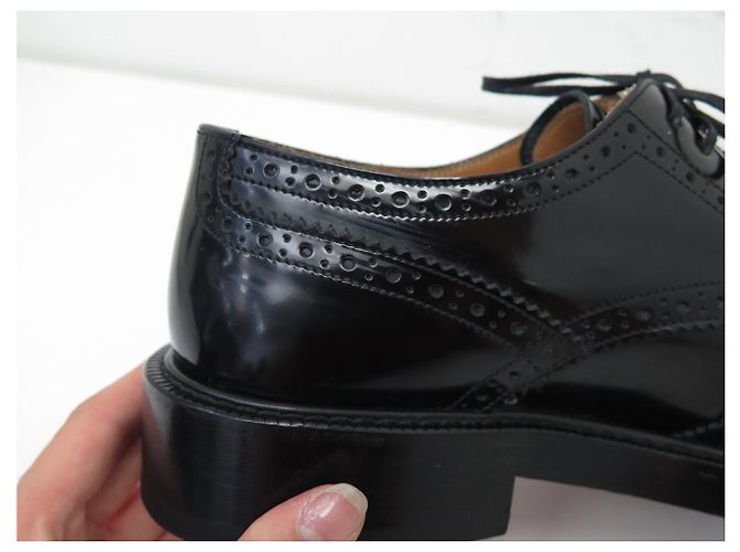 Christian Dior SCARPE DIOR EVIDENCE DERBY FLEURY CAP TOE 3DE298YQD 38.5 39 IN PELLE Nero - vista 13
