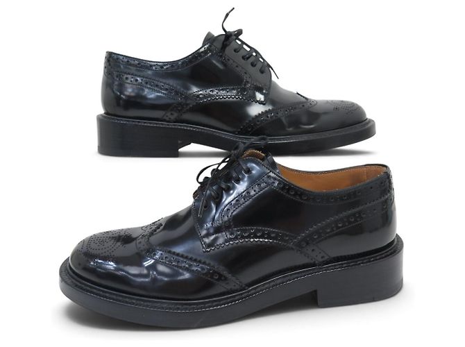 Christian Dior SCARPE DIOR EVIDENCE DERBY FLEURY CAP TOE 3DE298YQD 38.5 39 IN PELLE Nero - vista 3