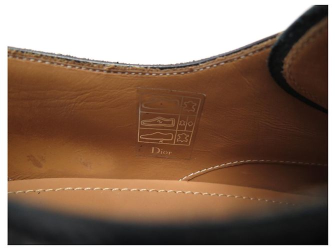 Christian Dior SCARPE DIOR EVIDENCE DERBY FLEURY CAP TOE 3DE298YQD 38.5 39 IN PELLE Nero - vista 9