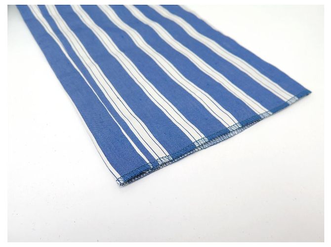 PANTALONES LORO PIANA NUEVOS A RAYAS DE LINO ALGODÓN SEDA 44 IT M 38 FR Azul - vista 9