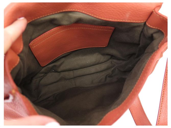 Chloé BORSA A MANO CHLOE MARCIE GM IN PELLE GRANA ROSSO MATTONE CON TRACOLLA - vista 10