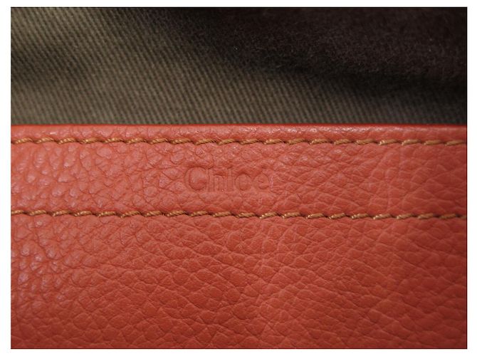 Chloé BORSA A MANO CHLOE MARCIE GM IN PELLE GRANA ROSSO MATTONE CON TRACOLLA - vista 11