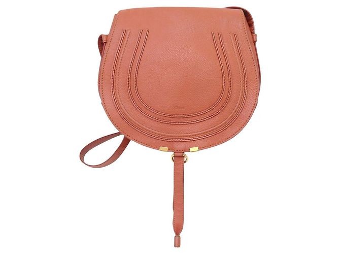 Chloé BORSA A MANO CHLOE MARCIE GM IN PELLE GRANA ROSSO MATTONE CON TRACOLLA - vista 2