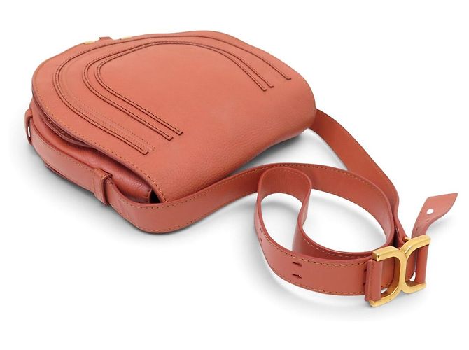 Chloé BORSA A MANO CHLOE MARCIE GM IN PELLE GRANA ROSSO MATTONE CON TRACOLLA - vista 3