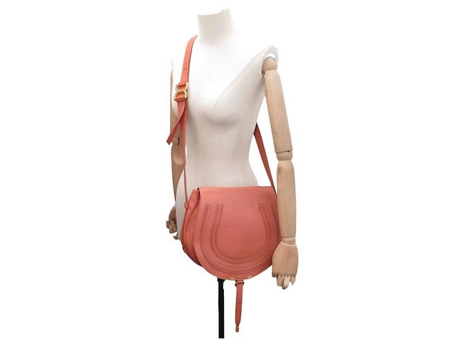 Chloé BORSA A MANO CHLOE MARCIE GM IN PELLE GRANA ROSSO MATTONE CON TRACOLLA - vista 4