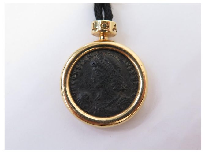 COLLANA BULGARI MONETE MONETA ANTICA IV SECOLO CORDONE IN ORO GIALLO 18K D'oro - vista 8