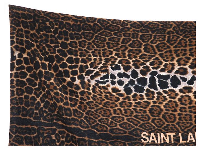 Autre Marque NEW SAINT LAURENT BEACH TOWEL LEOPARD 599947 BEACH TOWEL Brown - view 2