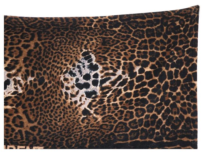 Autre Marque NEW SAINT LAURENT BEACH TOWEL LEOPARD 599947 BEACH TOWEL Brown - view 3