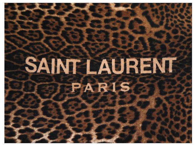 Autre Marque NEW SAINT LAURENT BEACH TOWEL LEOPARD 599947 BEACH TOWEL Brown - view 6