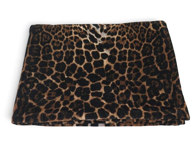 Autre Marque NEW SAINT LAURENT BEACH TOWEL LEOPARD 599947 BEACH TOWEL Brown - view 8