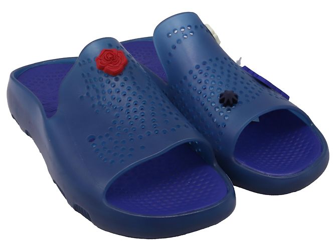 Sandali slide Burberry in gomma blu con ciondolo Stingray - vista 3