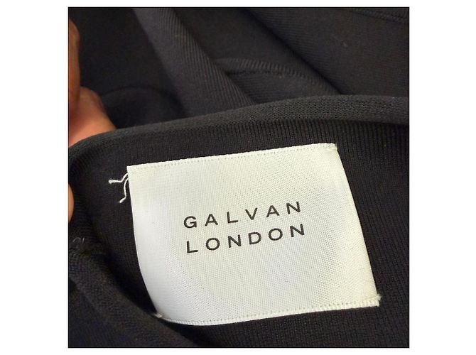 Autre Marque Abito maxi Nova con perline, frange e cutout di Galvan London in viscosa nera Nero - vista 5