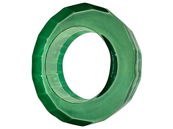 Bottega Veneta Transparent Bangle Bracelet in Green Resin - view 2