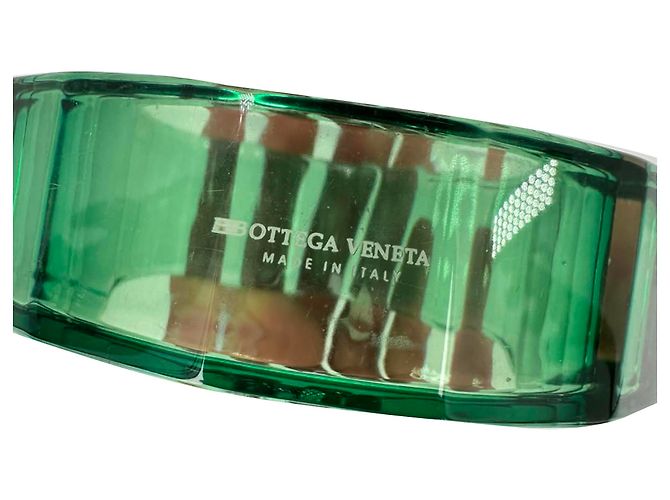 Bottega Veneta Transparent Bangle Bracelet in Green Resin - view 3