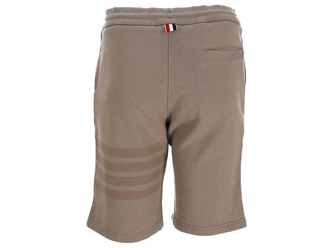 Pantaloncini classici Thom Browne 4-Bar in cotone beige - vista 3