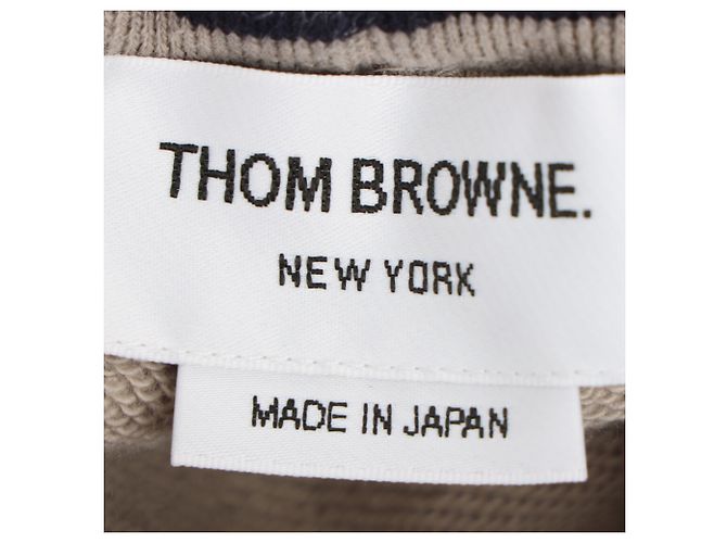 Pantaloncini classici Thom Browne 4-Bar in cotone beige - vista 5