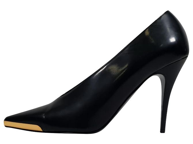 Stella Mc Cartney Stella Mccartney Pumps mit spitzer Kappe aus schwarzem Leder - Ansicht 4