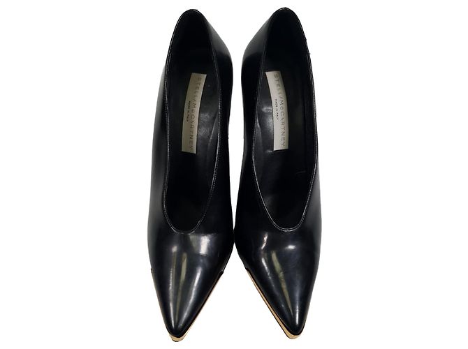 Stella Mc Cartney Stella Mccartney Pumps mit spitzer Kappe aus schwarzem Leder - Ansicht 5