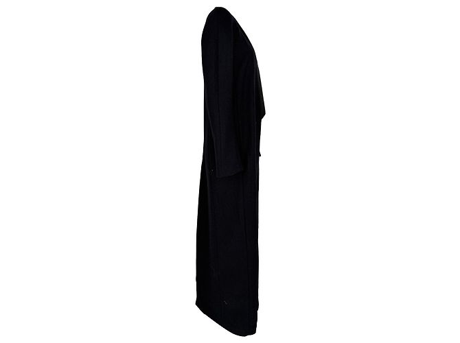Autre Marque  Galvan Open Long Coat in Navy Blue Wool - view 2