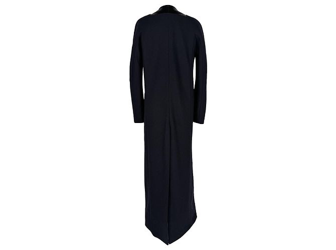 Autre Marque  Galvan Open Long Coat in Navy Blue Wool - view 3